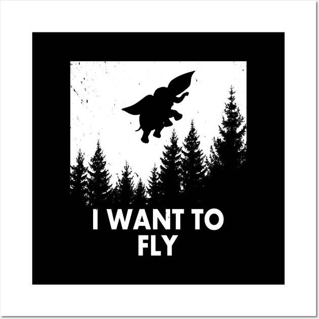 Funny Flying Elephant Retro Vintage Meme Wall Art by BoggsNicolas